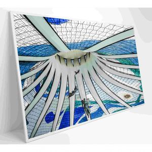 Quadro Catedral De Brasília Medidas 60x40 Cm Impressão Tecido Canvas