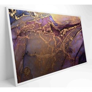 Quadro Abstrato Com Pintura Dourada Medidas 120x80 Cm Impressão Adesivo Fotográfico