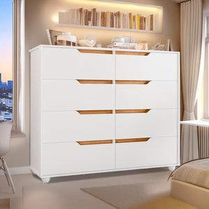 Cômoda 8 Gavetas Branco Nature Flex Dinny Shop Jm