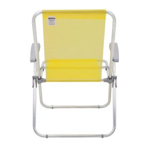 Cadeira De Praia Tramontina Creta Master Em Alumínio Com Assento Amarelo