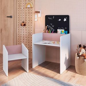 Mesa Infantil Com Banqueta Branco Rosa Le Petit Completa Móveis