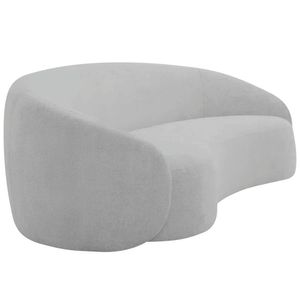Kit Sofá 3 Lugares 180cm E Poltrona Orgânica Luxo Recepção Amore Linho Cinza Claro