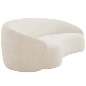 Kit Sofá 3 Lugares 200cm E Poltrona Orgânica Luxo Recepção Amore Bouclé Bege