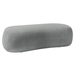 Puff Decorativo Itália 100cm Sala Escritorio Luxo Bouclé - Doce Sonho Móveis Cor Cinza