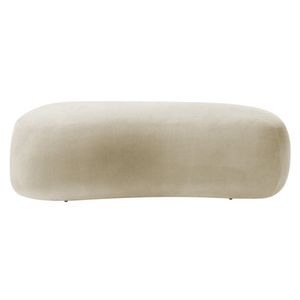 Puff Decorativo Itália 140cm Sala Escritorio Luxo Bouclé - Doce Sonho Móveis Cor Cinza