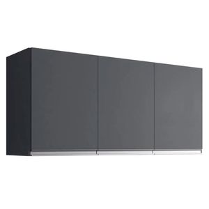 Armário Aereo 120cm 3 Portas Cozinha Andreia Cinza - Ajl