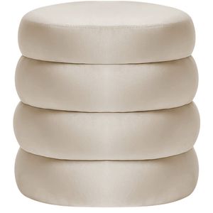 Puff Decorativo Orgânico Sala De Estar Lavínia Linho - Doce Sonho Móveis Cor Rosê