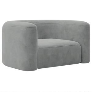 Poltrona Decorativa Sala De Estar Recepção Melina Bouclé - Amarena Moveis Cor Cinza