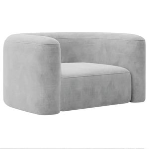 Poltrona Decorativa Sala De Estar Recepção Melina Linho - Amarena Moveis Cor Cinza Claro