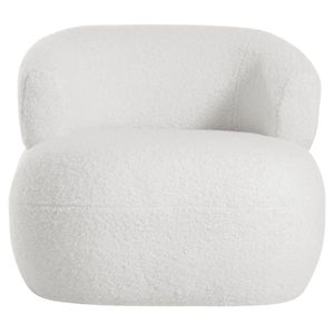 Poltrona Decorativa Sala De Estar Recepção Suiça Bouclé - Amarena Móveis Cor Branco