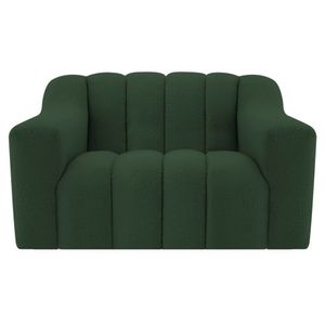 Poltrona Decorativa Sala De Estar Recepção Elegance Linho Cor Verde