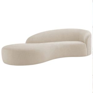 Divã Recamier Orgânico França 180cm Lado Esquerdo Linho - Amarena Moveis Cor Verde