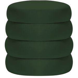 Puff Decorativo Orgânico Sala De Estar Lavínia Linho Amarena Móveis Verde