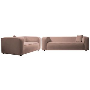 Kit Sofá 3 Lugares 200cm E Poltrona Cecília Linho - Amarena Móveis Cor Rosê