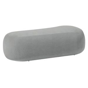 Puff Decorativo Itália 140cm Sala Escritorio Luxo Bouclé Cinza