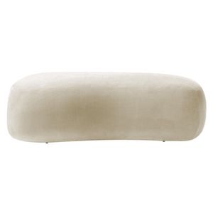 Puff Decorativo Itália 160cm Sala Escritorio Luxo Linho Amarena Móveis Cinza