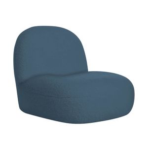 Sofá Curvo 160cm 2 Lugares E 2 Poltrona Orgânico Amsterdã Linho - Amarena Móveis Cor Azul Royal