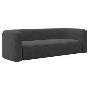 Sofá 2 Lugares 160cm Orgânico Luxo Recepção Melina Linho - Amarena Moveis Cor Cinza Escuro