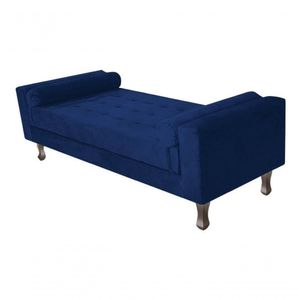 Recamier Baú Félix Solteiro 100cm Suede Rosê - Amarena Móveis Cor Azul-marinho