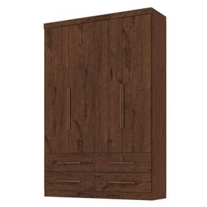 Guarda Roupa Solteiro Maximus Plus 4 Portas Jacarandá - Zanzini