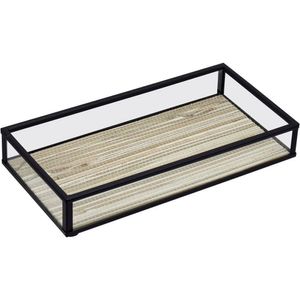 Bandeja Decorativa Enfeite Para Servir Home&co Vidro 3x10x20cm Bege