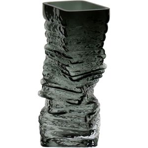 Vaso Decorativo Enfeite Casa Pedra Home&co Vidro 24x10x10cm Fume