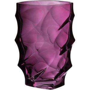 Vaso Decorativo Enfeite Casa Ondas Home&co Vidro 19x12x12cm Roxo