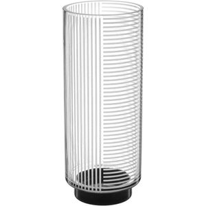 Vaso Decorativo Enfeite Casa Listras Home&co Vidro 25x10x10cm Transparente