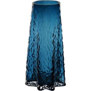 Vaso Decorativo Enfeite Casa Redondo Home&co Vidro 25x12x12cm Azul