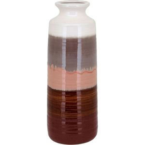 Vaso Decorativo Enfeite Casa Cerâmica 40x15x15cm Marrom