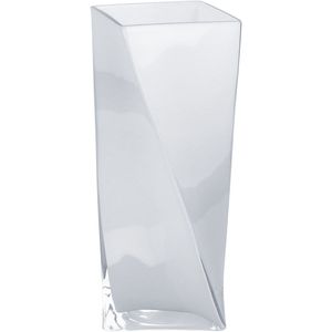 Vaso Decorativo Enfeite Casa Vidro 28x11x11cm Branco