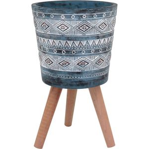 Cachepô Resina 54x32x32cm Cinza Vaso Decorativo Enfeite Casa Planta