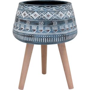 Cachepô Resina 52x40x40cm Cinza Vaso Decorativo Enfeite Casa Planta