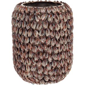 Vaso Decorativo Enfeite Casa Cerâmica 23x18x18cm Bege