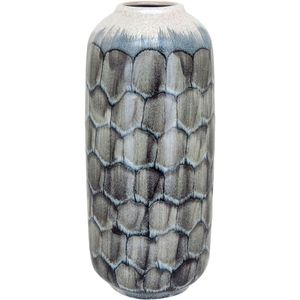 Vaso Decorativo Enfeite Casa Cerâmica 32x14x14cm Azul