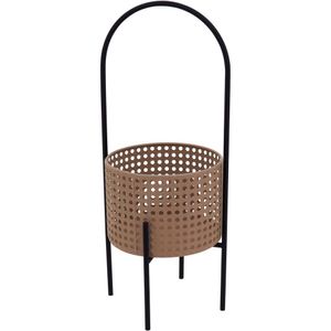 Cachepô Metal 50x18x18cm Bege Vaso Decorativo Planta