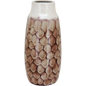 Vaso Decorativo Enfeite Casa Cerâmica 35x16x16cm Marrom