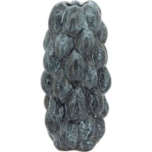 Vaso Decorativo Enfeite Casa Cerâmica 34x15x15cm Cinza