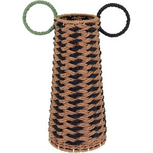 Vaso Decorativo Enfeite Casa Fibra 34x36x36cm Bege