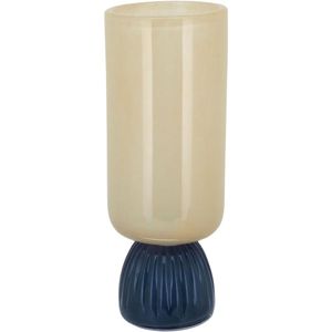 Vaso Decorativo Enfeite Casa Vidro 34x12x12cm Marfim