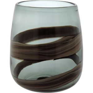 Vaso Decorativo Enfeite Casa Vidro 19x17x17cm Marrom