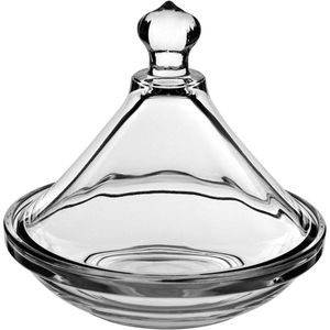 Potiche Redondo Home&co Com Tampa Vidro 10x12x12cm Transparente Bomboniere