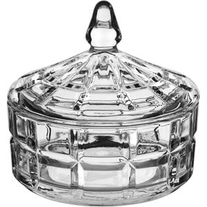 Potiche Decorativo Redondo Bomboniere Home&co Com Tampa Eco Crystal 12x13x13cm Transparente