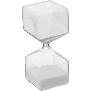 Ampulheta Areia Branca Vidro 14x6x6cm Transparente Decorativa