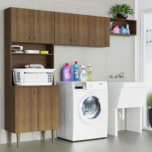 Kit área De Serviço Lavanderia 235cm Rustic Gourmet Madesa Rustic