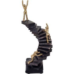 Escultura Decorativa Enfeite Casa Resina 26x14x12cm Dourado