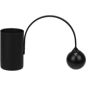 Castiçal Decorativo Enfeite Porta Vela Home&co Metal 6x9x2cm Preto