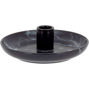 Castiçal Porta Velas Cerâmica 5x15x15cm Preto