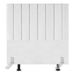 Cabeceira Estofada Cama Solteiro 100 Cm Maya Corino E Frame branco