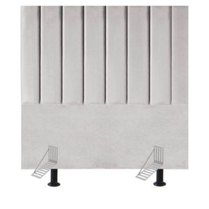 Cabeceira Estofada Cama Box Solteiro 100 Cm Maya Linho E Frame cinza Claro